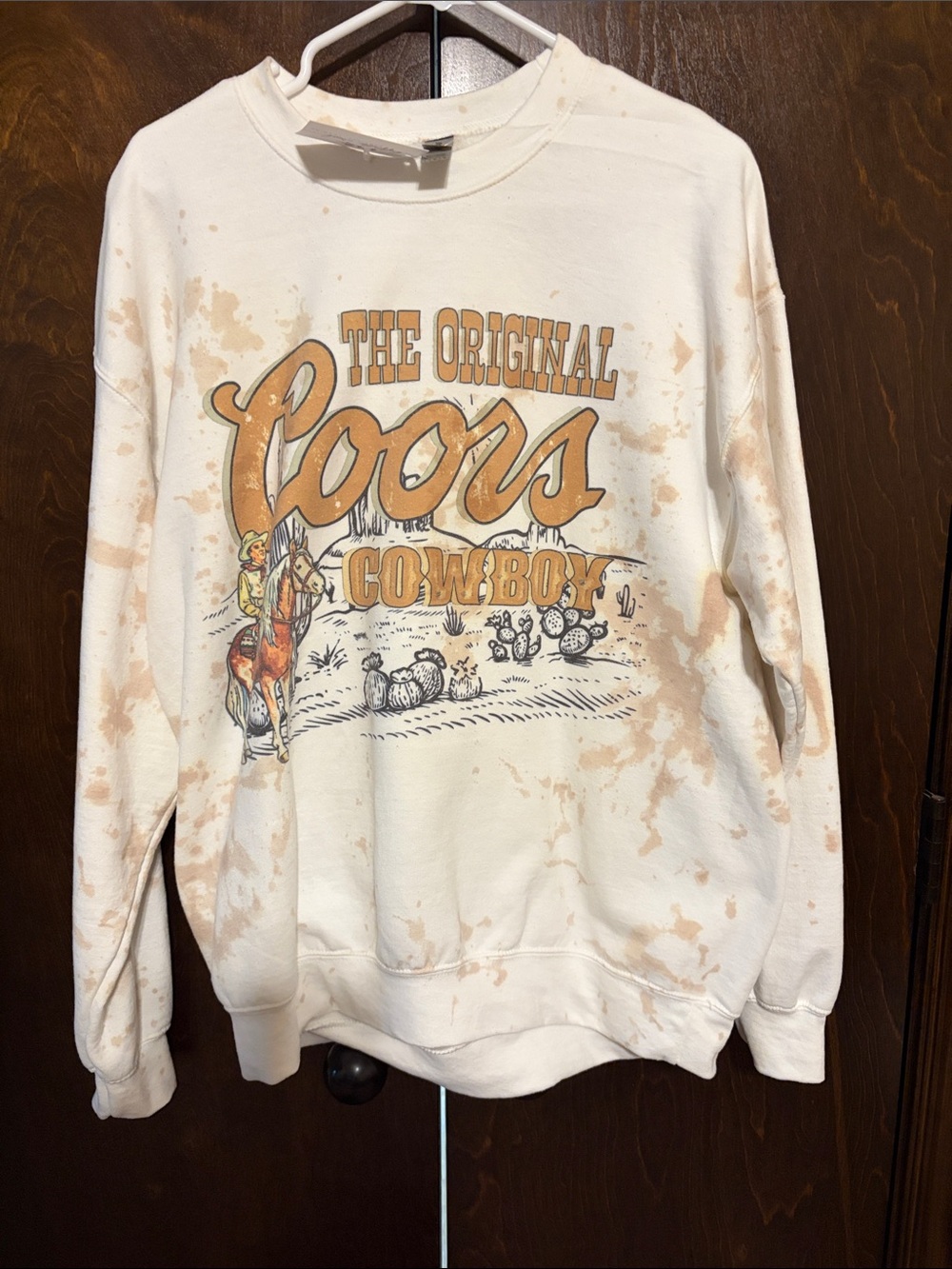 Gildan Cream Sweatshirt with Tan Print NWT